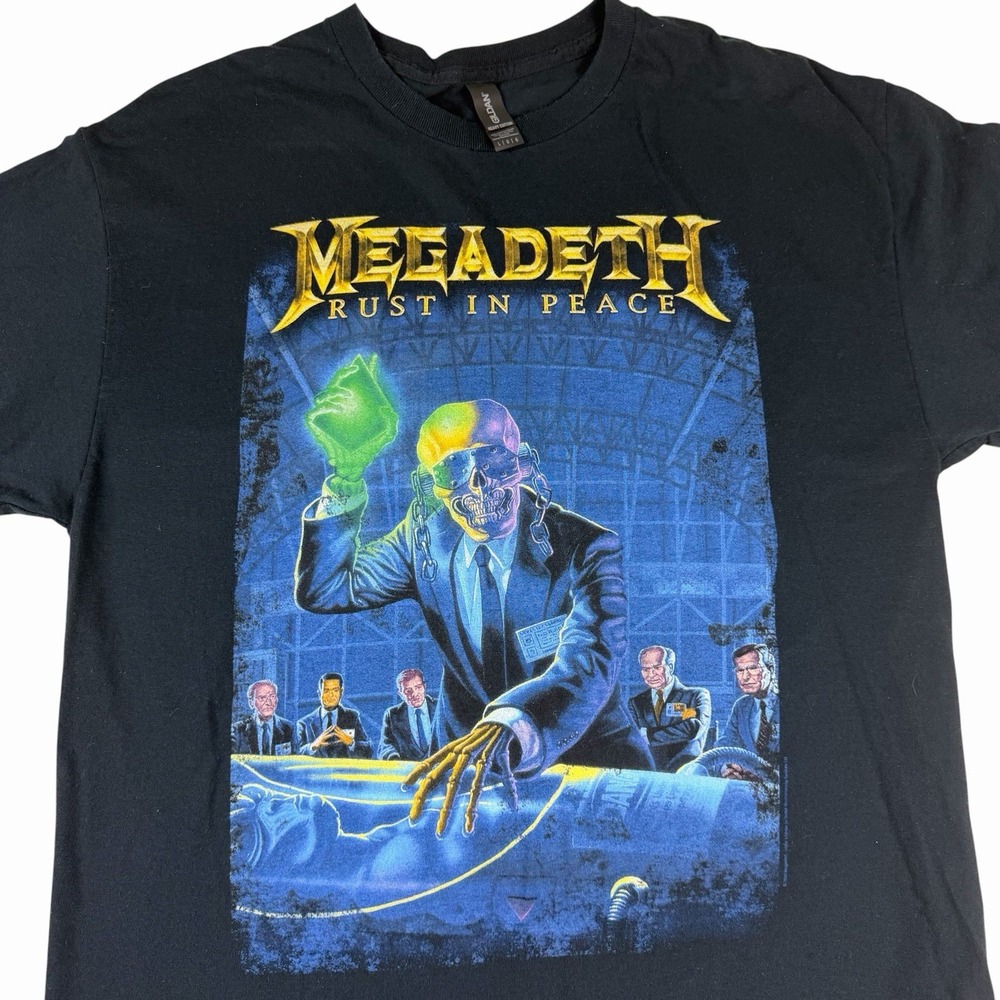 Megadeth Rust In Peace Band T Shirt Large Black Rock And Roll Heavy Metal Thrash